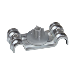 Product image of the MC double cable clip DFT. With 2 clips to install cables and pipes in parallel. 