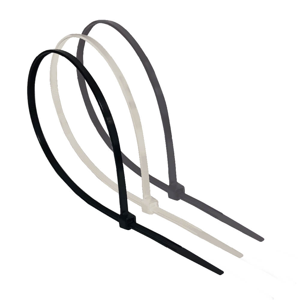 Assortment of black and white cable ties