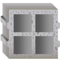 concrete block with airspace